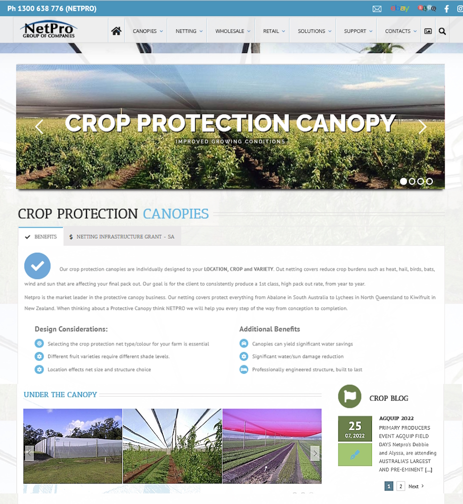 Crop Protection Canopy Information Page